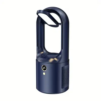 Namizni Ventilator Z Nočno Lučko Brez Rezil, Navpični Pisarniški Ventilator Usb Za Polnjenje