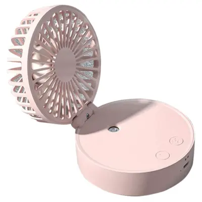 Mini Namizni Razpršilni Ventilator, Z Baterijo (Roza)