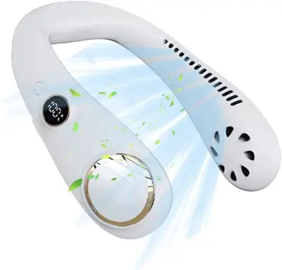 Viseči Vratni Ventilator S 360° Rotacijo (Bel), Primeren Za Notranjo In Zunanjo Uporabo