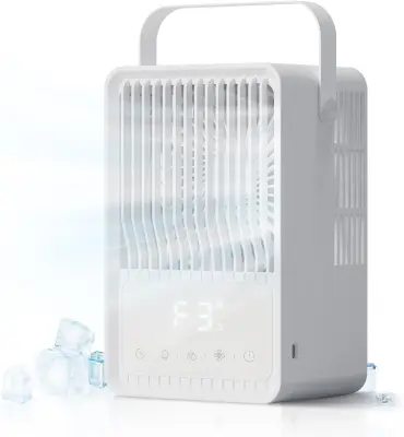 Prenosni Zračni Ventilator Z Rgb 7 Led Lučko, Namizna Osebna Klimatska Naprava Za Spalnico V Domači Pisarni