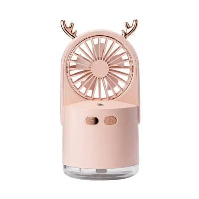 Prenosni Namizni Ventilator Usb Za Polnjenje (Roza)