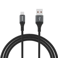 DUDAO USB-A MICROUSB KABEL 3A 1,2M S PLETENICO ČRN ZA TELEFONE