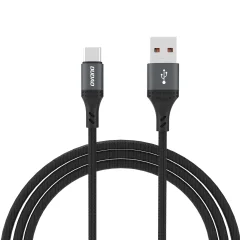 DUDAO KABEL USB-A NA USB-C 5A 1,2M PLETENICA ČRNA ZA TELEFONE IN TABLICE