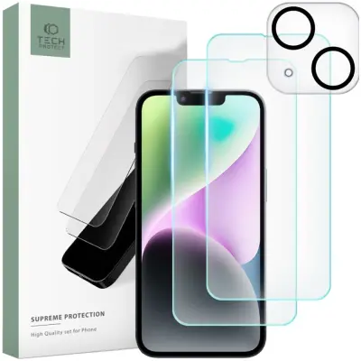 TECH-PROTECT KALJENO STEKLO SUPREME SET ZA IPHONE 14 CLEAR 2 KOM