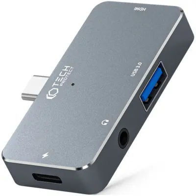 TECH-PROTECT V6-HUB ADAPTER 4V1 SIV ZA USB-C, HDMI, ETH, USB 3.0