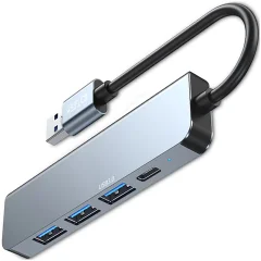 TECH-PROTECT V0-HUB ADAPTER 5V1 SIVA ZA PRENOSNIK USB-C HUB SD KARTICA
