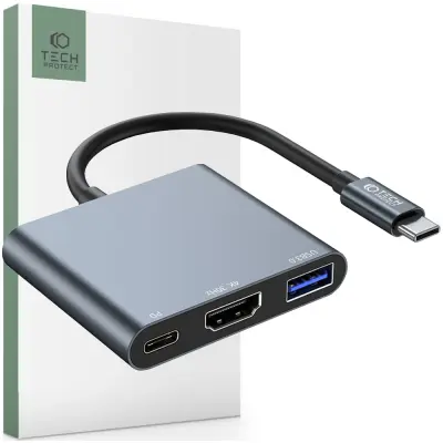 TECH-PROTECT V1-HUB ADAPTER 3V1 SIV ZA RAČUNALNIK, PRENOSNIK, USB