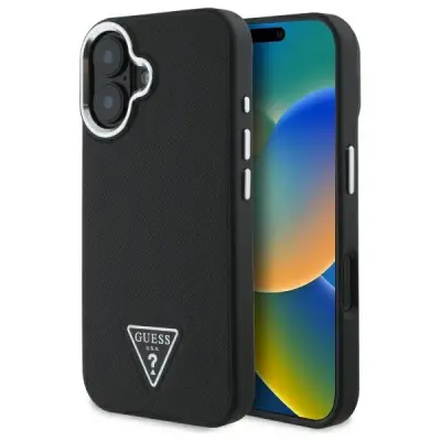 GUESS HARDCASE GRINNED TRICOTE ZA MAGSAFE ZA IPHONE 16 PLUS 6.7 ČRNA