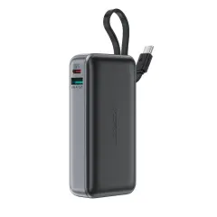ACEFAST POWERBANK M7-10000 PD30W Z VGRAJENIM TELEFONSKIM KABLOM, ČRNA