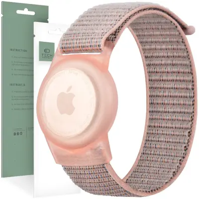 TECH-PROTECT OVITEK IZ NAJLONA ZA APPLE AIRTAG ZA OTROKE ROZA
