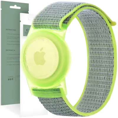TECH-PROTECT OTROŠKI ETUI IZ NAJLONA ZA APPLE AIRTAG LIME