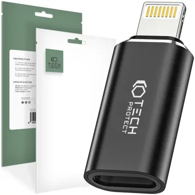 TECH-PROTECT ADAPTER ZA LIGHTNING NA TYPE-C ADAPTER KABEL ČRN