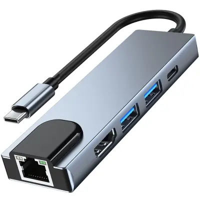 TECH-PROTECT V3-HUB ADAPTER 5V1 SIV ZA PRENOSNIK, RAČUNALNIK, USB, HUB