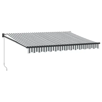 vidaXL Zložljiva tenda antracit in bela 3,5x2,5 m tkanina in aluminij