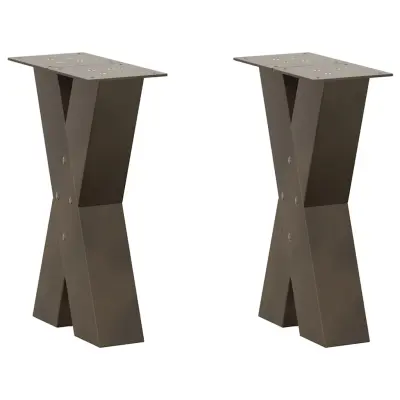 vidaXL Noge za klubsko mizico v obliki črke X, 2 kosa, naravno jeklo, 38 x (42-43) cm, jeklo