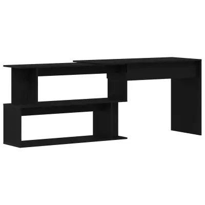 vidaXL Miza Črna Oreh 200x50x76 cm Inženirski les