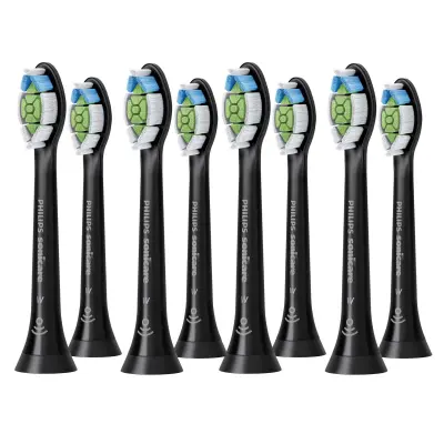 Philips Sonicare™ W2 Optimal White nastavki, 8 kosov, črni HX6068/13