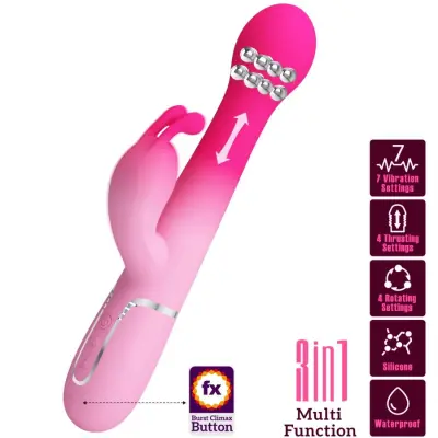 PRETTY LOVE - DEJON 3 V 1 VEČFUNKCIONALNI VIBRATOR ZAJEC ROZA
