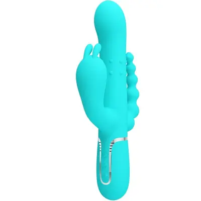 PRETTY LOVE - CAMMY 4 V 1 VEČFUNKCIONALNI TROJNI ZAJEČKI VIBRATOR MODER