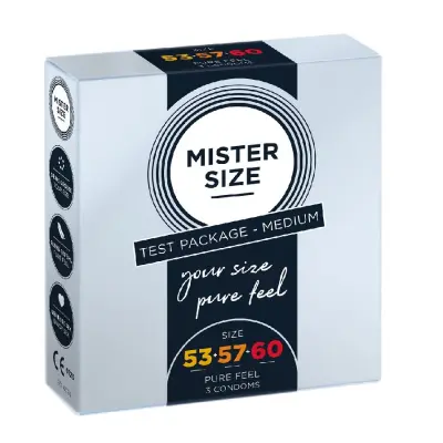 Mister Size Prezervativi prilagojeni velikosti 53mm, 57mm, 60mm, 3 kosi
