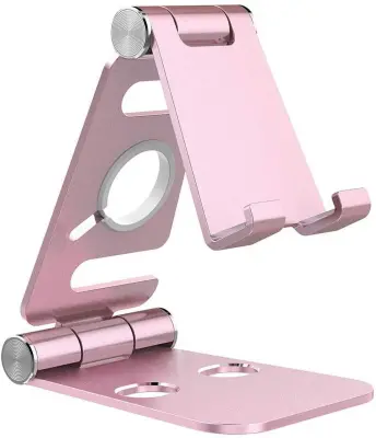 2x zložljivo držalo za tablico/telefon, črno in belo, univerzalno nastavljivo