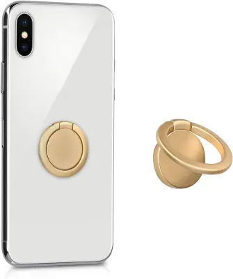 Prstan Za Mobilni Telefon - Kovinski Prstan Za Telefon S 360° Rotacijo In Funkcijo Stojala - Samolepilni Prst