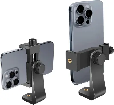 Držalo Za Telefon/Navpični In Vodoravni Adapter Za Pritrditev Na Stojalo, Vrtljivi Nosilec Z 1/4" Vijakom, Nastavljivo Sponko