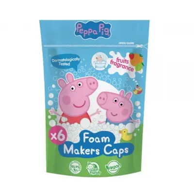 Peppa Pig glasbene tablete za kopel, komplet 6 kos po 16g