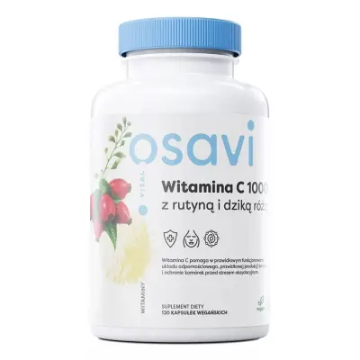 Osavi Vitamin C 1000 z Rutinom in Divjo Vrtnico, 120 Kapsul