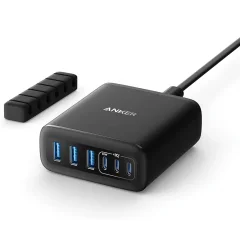 ANKER GaN 6-3X USB-C / 3X USB-A 112W črn namizni polnilnik