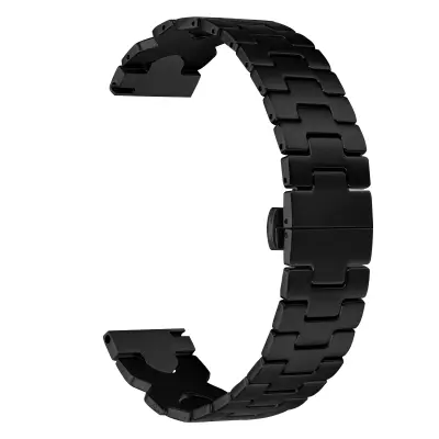 22 mm pašček iz nerjavečega jekla z zaponko metuljček za Samsung Galaxy Watch, serija Huawei Black