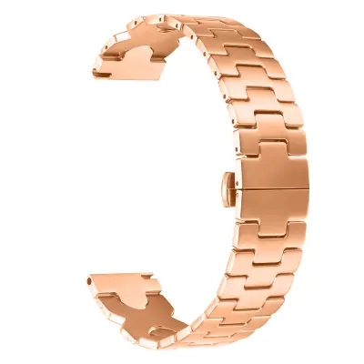 22 mm pašček iz nerjavečega jekla z zaponko metuljček za Samsung Galaxy Watch, serija Huawei PinkGold