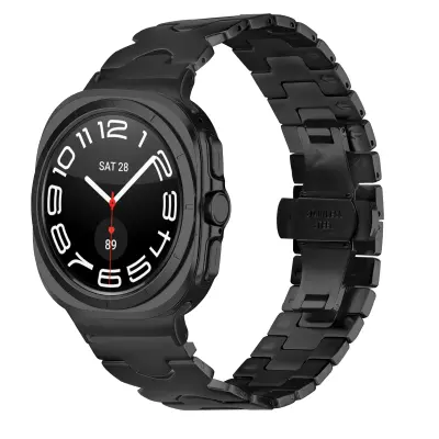 Eleganten pas iz nerjavečega jekla za Samsung Watch7 47mm Ultra Black