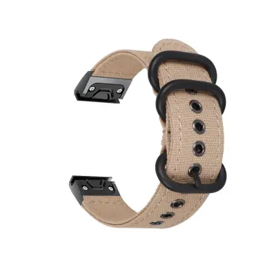 Platneni pašček za uro Garmin Fenix 7, 6, 5 serije s hitrim odpenjanjem Khaki