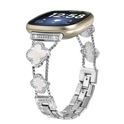 Cloverlink pašček za Fitbit Versa 3/4/Sense 2 Silver