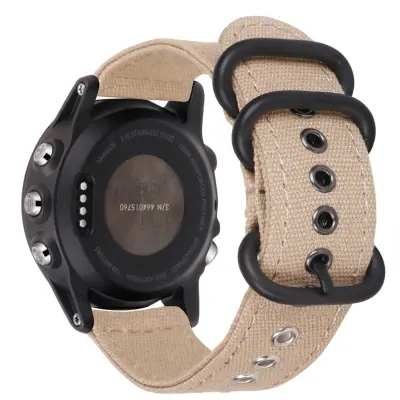 26 mm platneni pašček za uro, združljiv z Garmin Fenix 7X Pro/7X/6X Pro/6X/5X Plus/3/3HR Khaki