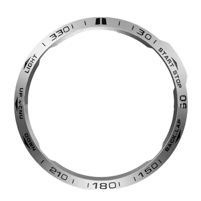 Eleganten srebrn okvir za Garmin Fenix 6X - črni napisi