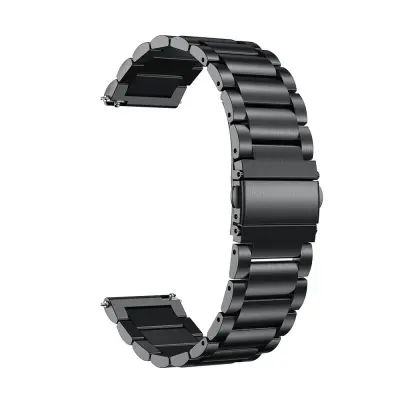 Pašček za uro iz nerjavečega jekla - udobno in varno prileganje Black 20 mm