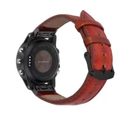 Pašček za uro iz pravega usnja za Garmin Fenix 7S/6S/5S - hitra sprostitev Brown 22 mm