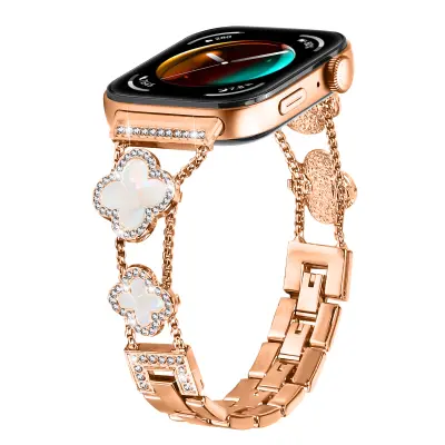 Huawei Fit 3 pašček z vzorcem deteljice PinkGold