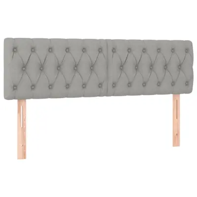 Posteljno vzglavje - Vzglavna omarica 2 kosa svetlo sivo 72x7x78/88 cm blago