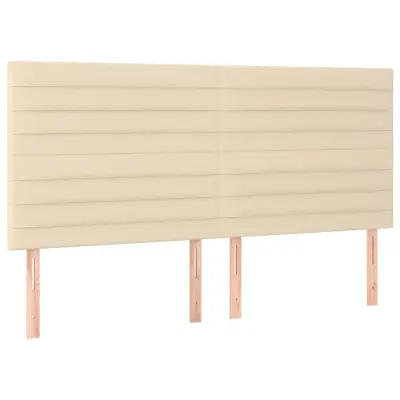 Posteljno vzglavje - Vzglavna omarica 4 kosa krem 100x5x78/88 cm blago