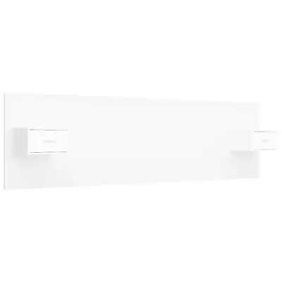 Posteljno vzglavje - Vzglavna omarica z omaricami bel konstruiran les