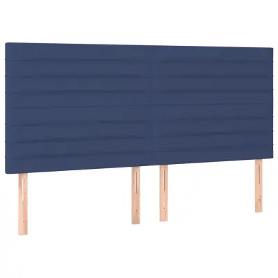 Posteljno vzglavje - Vzglavna omarica 4 kosa moder 80x5x78/88 cm blago