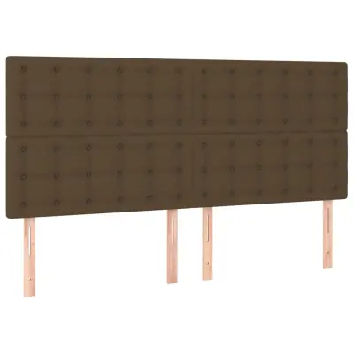 Posteljno vzglavje - Vzglavna omarica 4 kosa temno rjav 80x5x78/88 cm blago