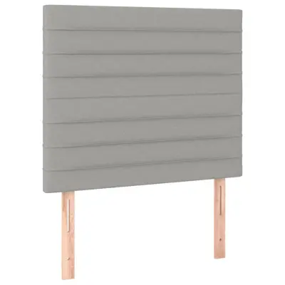 Posteljno vzglavje - Vzglavna omarica 2 kosa svetlo sivo 80x5x78/88 cm blago