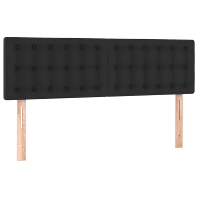 Posteljno vzglavje - Vzglavna omarica 2 kosa črno 72x5x78/88 cm umetno usnje