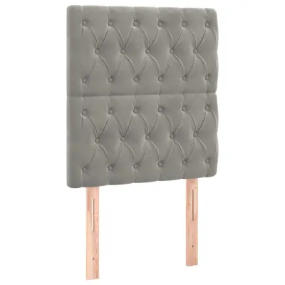 Posteljno vzglavje - Vzglavna omarica 2 kosa svetlo sivo 80x7x78/88 cm žamet