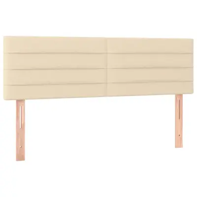 Posteljno vzglavje - Vzglavna omarica 2 kosa krem 72x5x78/88 cm blago