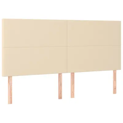 Posteljno vzglavje - Vzglavna omarica 4 kosa krem 90x5x78/88 cm blago